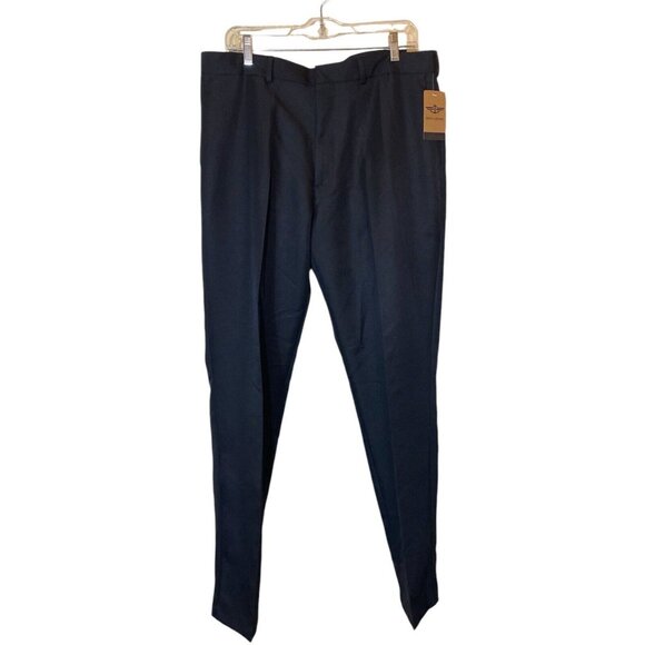Dockers NWT Easy Care Flat Front Black Dress Trousers Pants Mens 36 x 32 - Picture 1 of 9